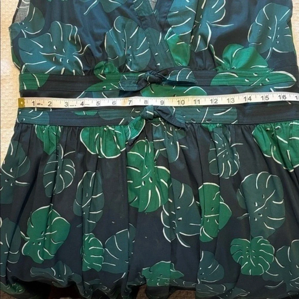 Kate Spade Monstera‎ Leaves Poplin Bow Midi Dress size 14